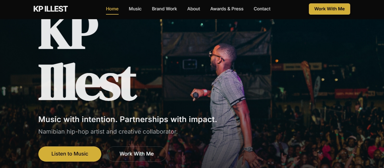 KP Illest website screenshot